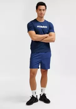 Футболка с принтом Hummel, темно-синий