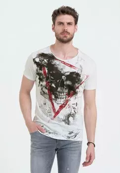 Футболка с принтом HYPE ROUND Key Largo, кремовый