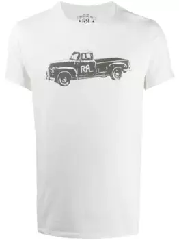 Футболка с принтом и короткими рукавами Ralph Lauren RRL, белый