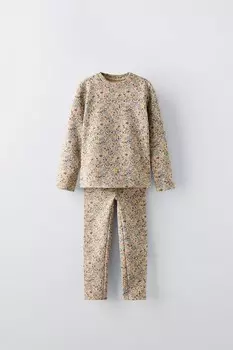 Футболка с принтом и леггинсы co-ord ZARA, светло-розовый
