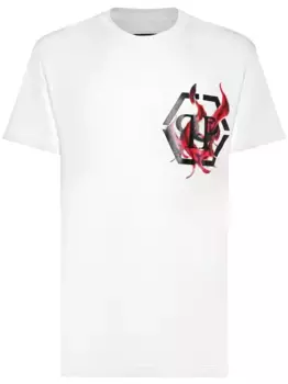 Футболка с принтом и логотипом Philipp Plein, белый
