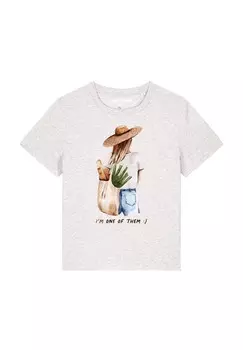 Футболка с принтом I M ONE OF THEM watapparel, серый