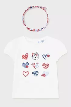 Футболка с принтом и повязкой на голову Mayoral, красный