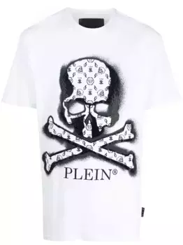 Футболка с принтом и стразами Philipp Plein, белый