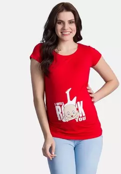 Футболка с принтом I WILL ROCK YOU M.M.C., красный