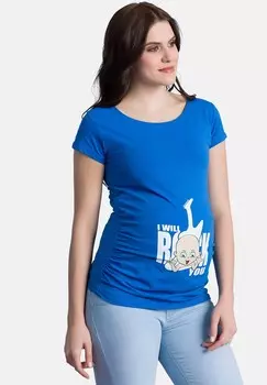 Футболка с принтом I WILL ROCK YOU M.M.C., темно-синий