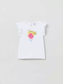 Футболка с принтом и воланами Fagottino, цвет optical white