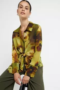 Футболка с принтом и запахом спереди River Island, зеленый