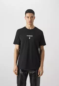 Футболка с принтом Iceberg, черная