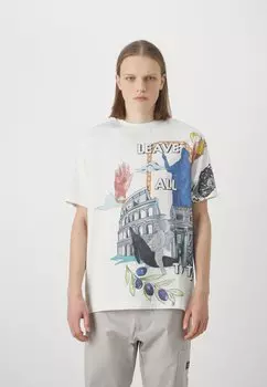 Футболка с принтом Iceberg, кремовая