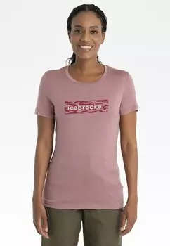 Футболка с принтом Icebreaker, розовый меланж