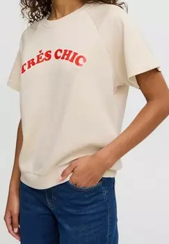 Футболка с принтом ICHI, бежевый