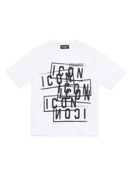 Футболка с принтом Icon Dsquared2 Kids, белый