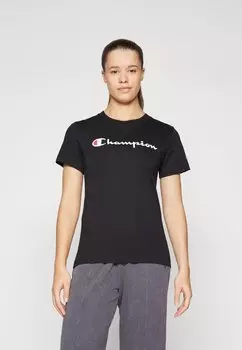 Футболка с принтом ICONS CREWNECK WITH LARGE LOGO Champion, черный
