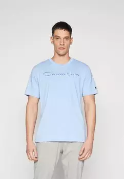 Футболка с принтом ICONS CREWNECK WITH LARGE TONAL LOGO Champion, светло-голубой