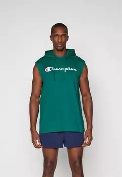 Футболка с принтом ICONS HOODED WITH LARGE LOGO Champion, темно-зеленый