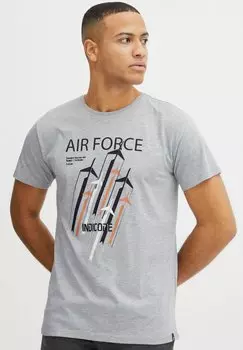 Футболка с принтом IDRONNY INDICODE JEANS, цвет light grey mix