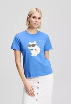 Футболка с принтом IKON AQUARELLE KARL LAGERFELD, синий