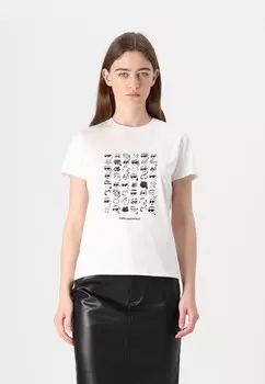 Футболка с принтом IKON SEASONAL LOGO GIFT KARL LAGERFELD, белый