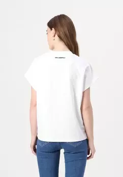 Футболка с принтом IKON SEASONAL LOGO KARL LAGERFELD, белый