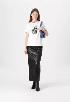 Футболка с принтом IKON SKETCH DUO KARL LAGERFELD, молочный