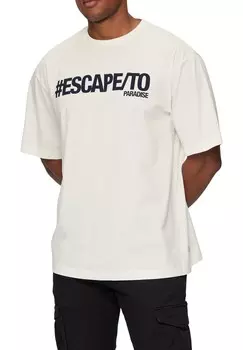 Футболка с принтом IM LOOSE FIT MIT FRONT- UND BACK QS, белый