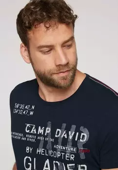 Футболка с принтом IM USED LOOK Camp David, темно-синий