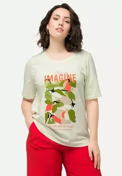 Футболка с принтом IMAGINE SHORT SLEEVE GRAPHIC Ulla Popken, кремовый