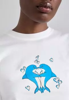 Футболка с принтом In Deep Waters Unisex Carne Bollente, белая