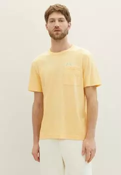 Футболка с принтом IN OPTIK TOM TAILOR, цвет yellow grindle structure