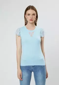 Футболка с принтом INFLUENCER, цвет sky