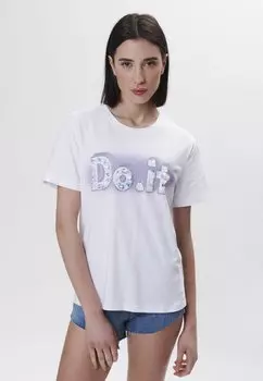 Футболка с принтом INFLUENCER, фиолетовый