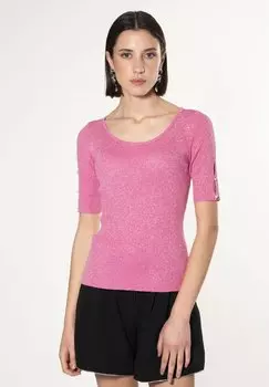 Футболка с принтом INFLUENCER, розовый