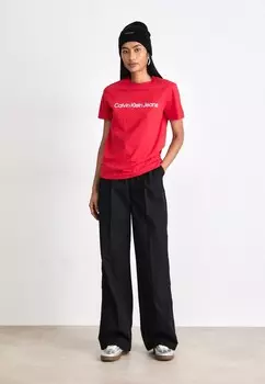Футболка с принтом INSTITUTIONAL REGULAR TEE Calvin Klein Jeans, красный