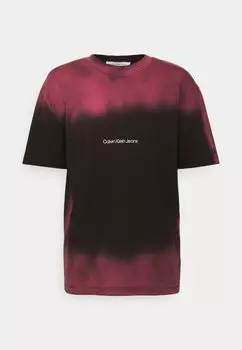 Футболка с принтом INSTITUTIONAL SPRAY TEE UNISEX Calvin Klein Jeans, черный/амарант