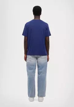 Футболка с принтом ISTITUTIONAL LOGO Just Cavalli, темно-синий