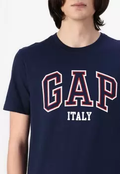 Футболка с принтом ITALY LOGO GAP, темно-синий