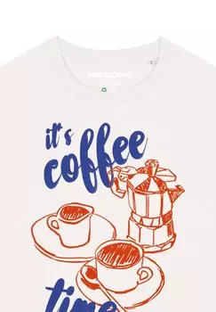 Футболка с принтом ITS COFFEE TIME watapparel, белый