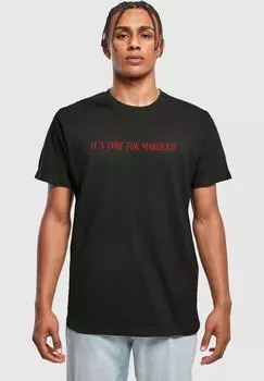 Футболка с принтом ITS TIME FOR MAROCCO ROUND NECK Merchcode, цвет black