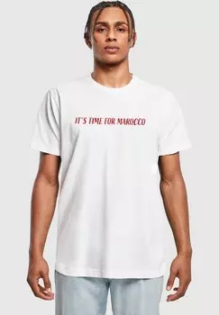 Футболка с принтом ITS TIME FOR MAROCCO ROUND NECK Merchcode, цвет white