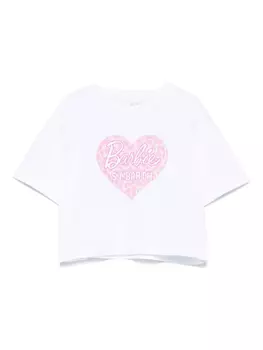 Футболка с принтом из коллаборации с Barbie MC2 Saint Barth Kids, белый