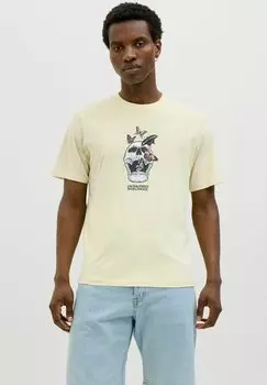 Футболка с принтом Jack & Jones, бежевый