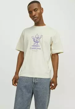 Футболка с принтом Jack & Jones, бежевый