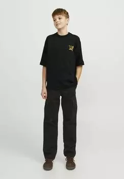 Футболка с принтом Jack & Jones Junior, цвет black