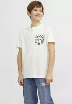 Футболка с принтом Jack & Jones Junior, кремовый