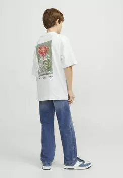 Футболка с принтом Jack & Jones Junior, кремовый