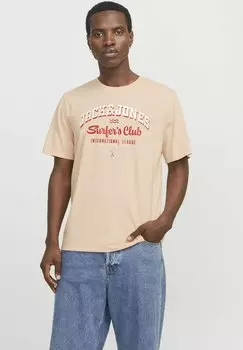 Футболка с принтом Jack & Jones, коралловый
