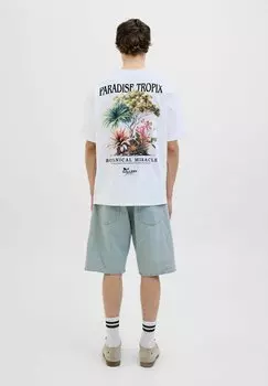 Футболка с принтом Jack & Jones, кремовый