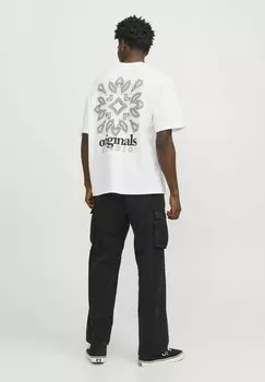 Футболка с принтом Jack & Jones, ярко-белая