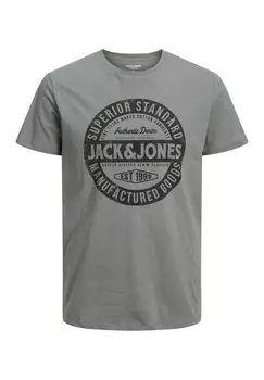 Футболка с принтом Jack & Jones, серый